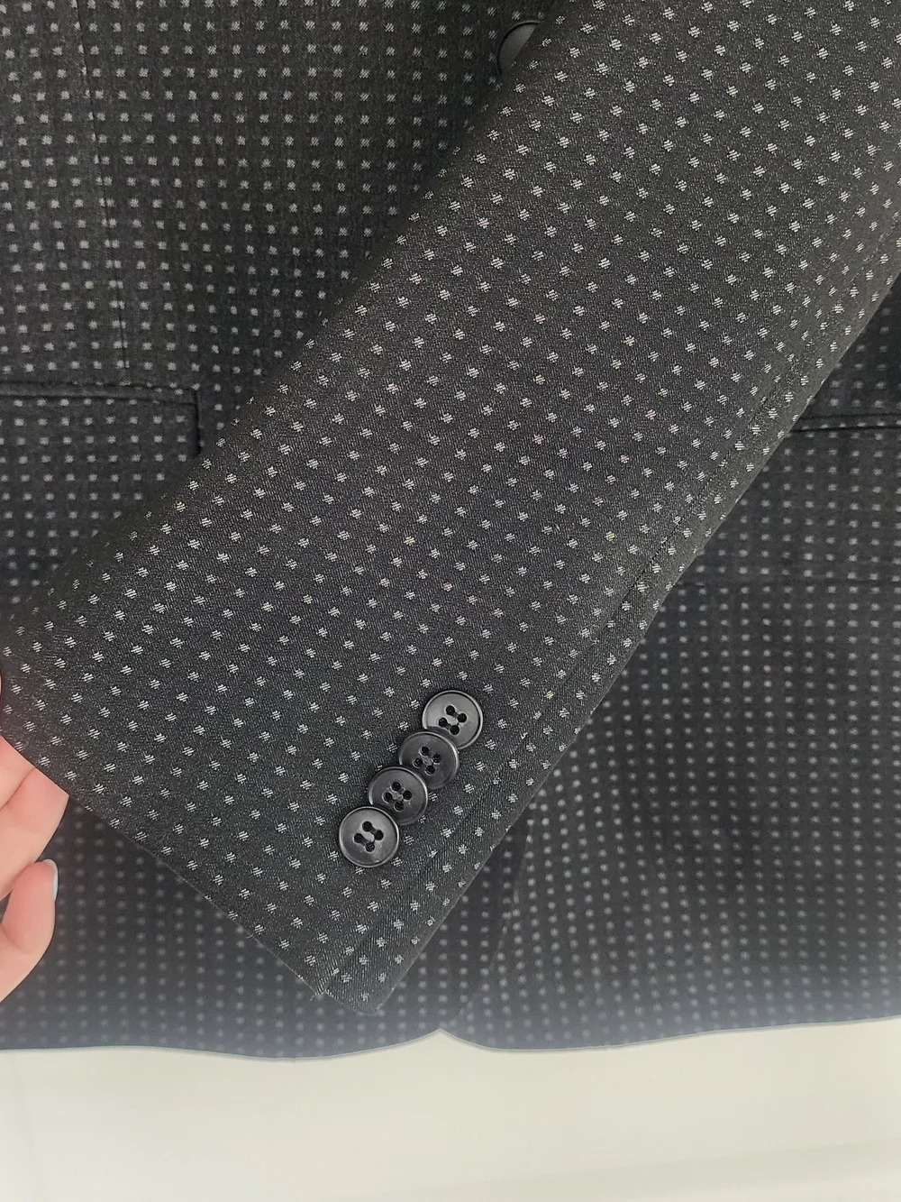 NWT John Varvatos USA Black Gray Dot Blazer 42R